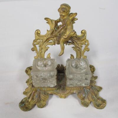 French Gilt Bronze Inkwell