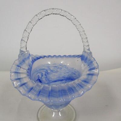 Fenton Blue Art Glass Basket