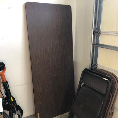 3 Folding Tables & 4 Metal Folding Chairs (G-JF)