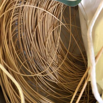 Large Assortment of Basket Making Supplies with Binder of Basket Instructions (G-JF)