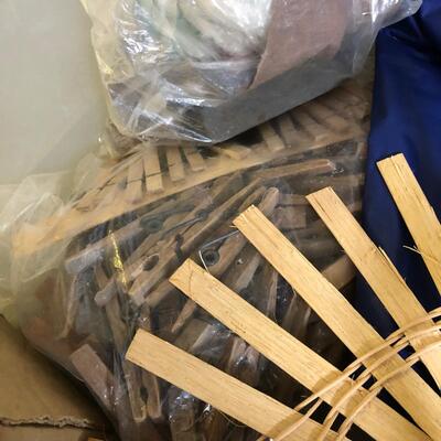 Large Assortment of Basket Making Supplies with Binder of Basket Instructions (G-JF)