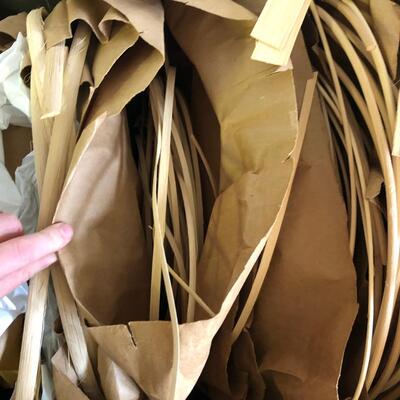 Large Assortment of Basket Making Supplies with Binder of Basket Instructions (G-JF)