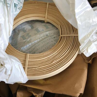 Large Assortment of Basket Making Supplies with Binder of Basket Instructions (G-JF)