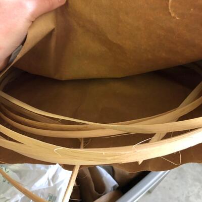 Large Assortment of Basket Making Supplies with Binder of Basket Instructions (G-JF)