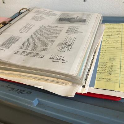 Large Assortment of Basket Making Supplies with Binder of Basket Instructions (G-JF)