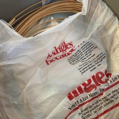 Large Assortment of Basket Making Supplies with Binder of Basket Instructions (G-JF)