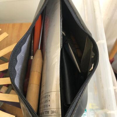 Large Assortment of Basket Making Supplies with Binder of Basket Instructions (G-JF)