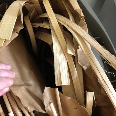 Large Assortment of Basket Making Supplies with Binder of Basket Instructions (G-JF)