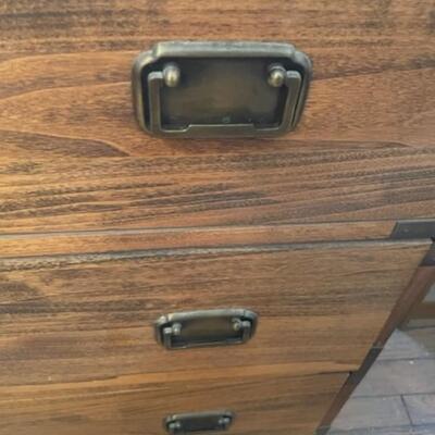 Three Door Chest Of Drawers With Oil Rubbed Brass Hardware - jb11290