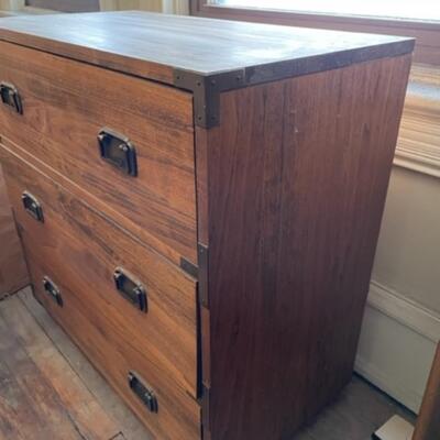 Three Door Chest Of Drawers With Oil Rubbed Brass Hardware - jb11290