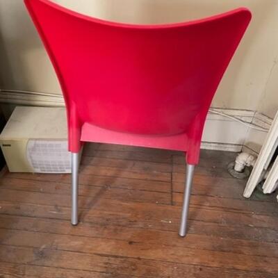 Set of 4 Red Isildar Siesta Garden Resin Furniture Juliette Chairs - jb11287