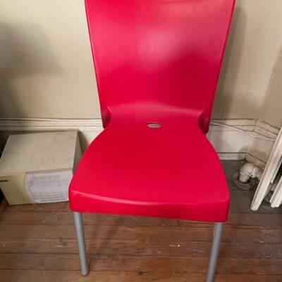 Set of 4 Red Isildar Siesta Garden Resin Furniture Juliette Chairs - jb11287