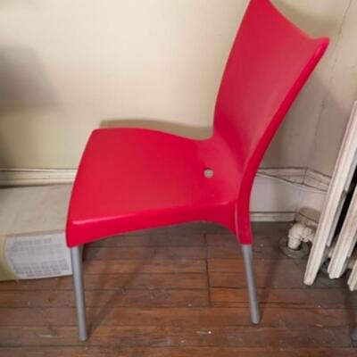 Set of 4 Red Isildar Siesta Garden Resin Furniture Juliette Chairs - jb11287