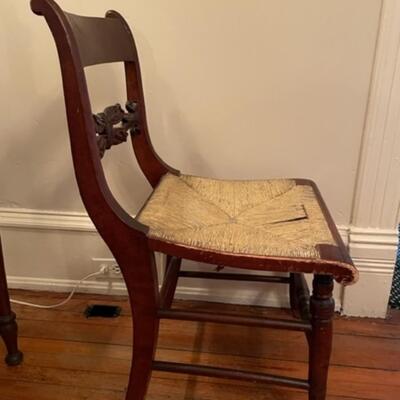 Set of Four Dining Chairs Two Tone Wood Stained Finish - JB11261