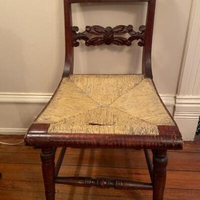 Set of Four Dining Chairs Two Tone Wood Stained Finish - JB11261