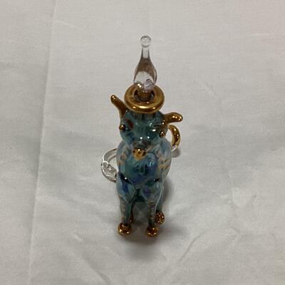 glass perfume decanter- dog