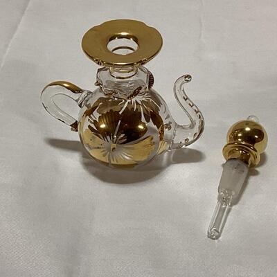 glass perfume decanter- teapot