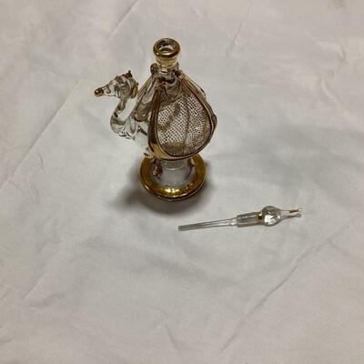 glass perfume decanter- camel