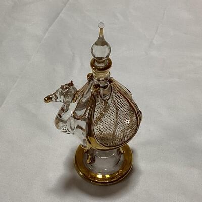 glass perfume decanter- camel