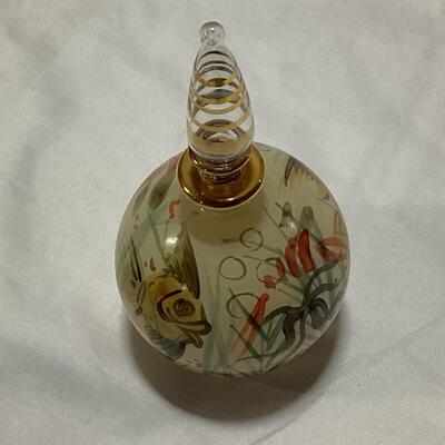 glass perfume decanter- painted