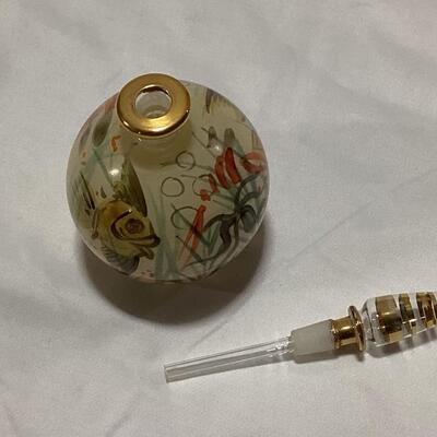 glass perfume decanter- painted