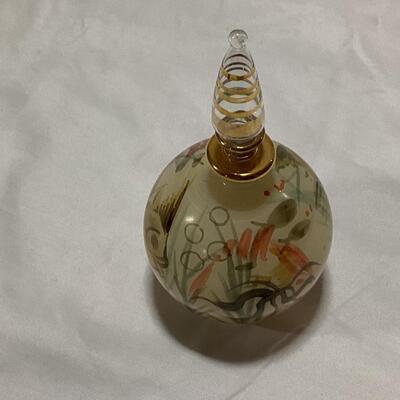 glass perfume decanter- painted