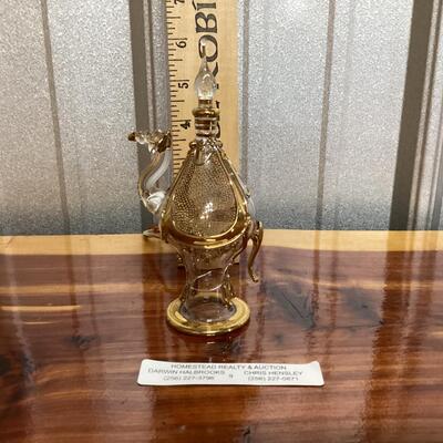 glass perfume decanter- camel