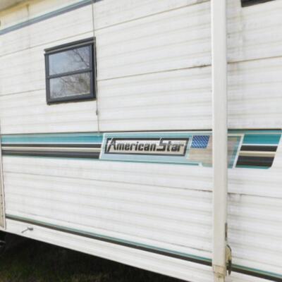 1989 American Star 28' Pull Behind Travel Camper with Gooseneck or 5th Wheel Connection