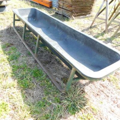 Set of 2  Feeder Troughs 10ft in Metal Tube Frame Choice 1.