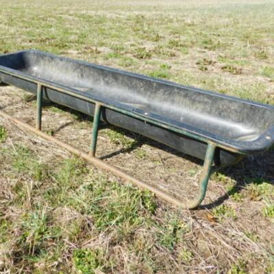 Set of 2  Feeder Troughs 10ft in Metal Tube Frame Choice 1.