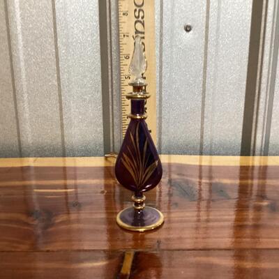 glass perfume decanter-maroon