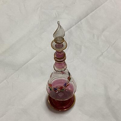 glass perfume decanter- pink