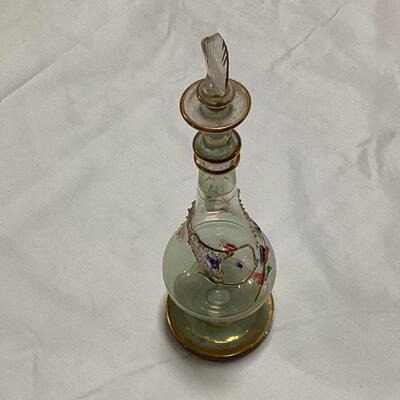 glass perfume decanter-green