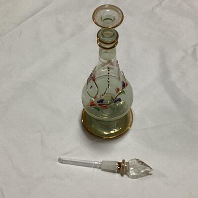 glass perfume decanter-green