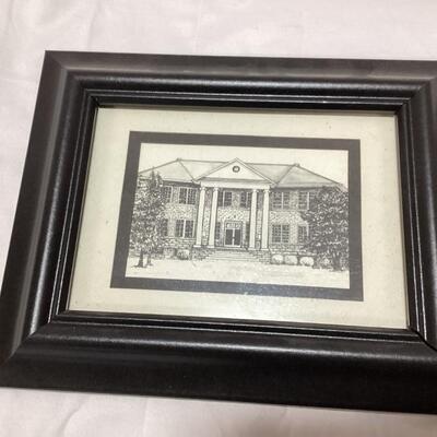 framed set of historic buildings- set of 5