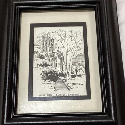 framed set of historic buildings- set of 5