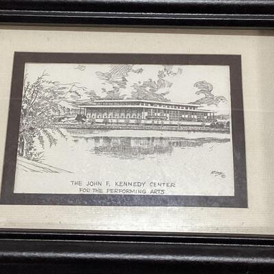 framed set of historic buildings- set of 5