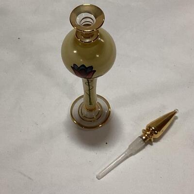 glass perfume decanter-painted flower