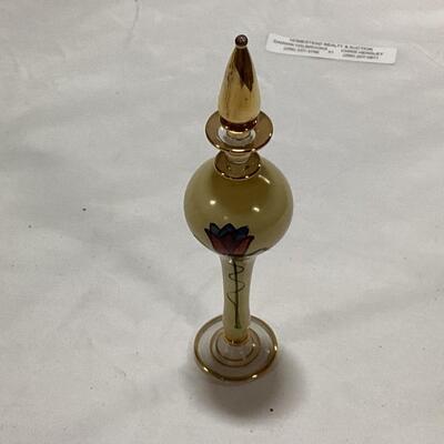 glass perfume decanter-painted flower