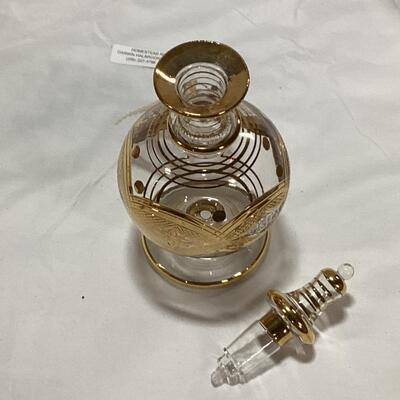 glass perfume decanter-gold