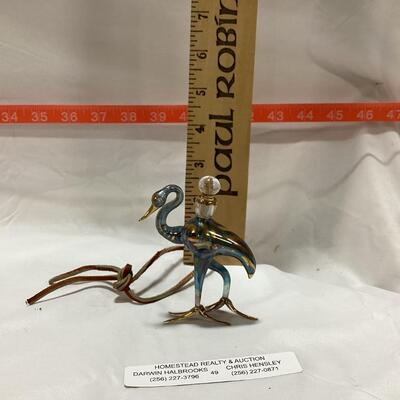 glass perfume decanter- stork