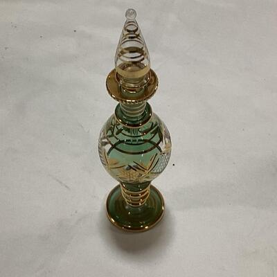 glass perfume decanter-green