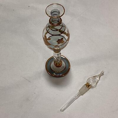 glass perfume decanter-green
