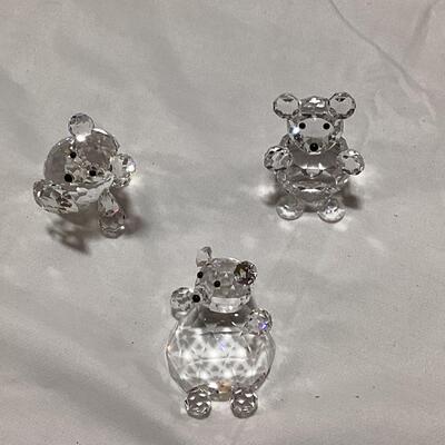 set of 3 crystal bears