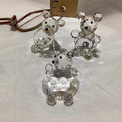 set of 3 crystal bears