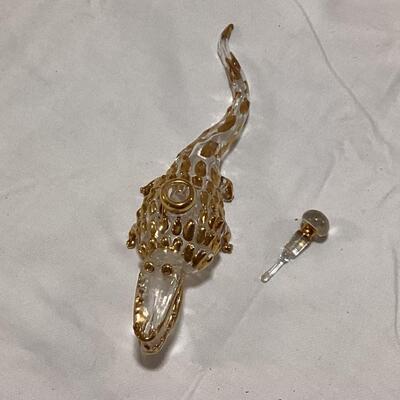 glass perfume decanter-alligator
