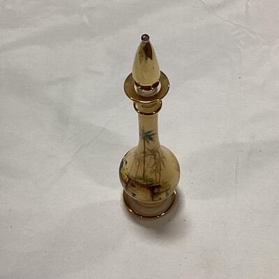 glass perfume decanter-painted scene