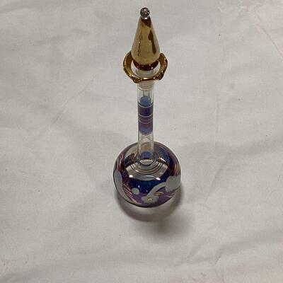 glass perfume decanter-blue