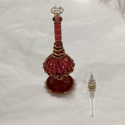 glass perfume decanter-red