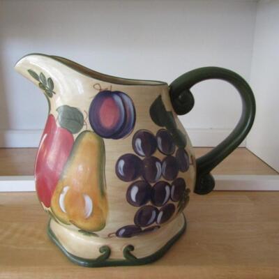 Hand Painted Fruit Theme Pitcher by Home Trends